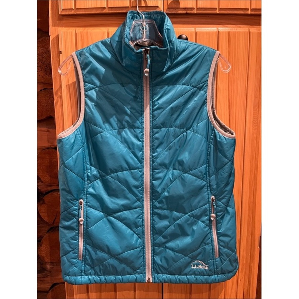 L.L. Bean Teal PrimaLoft Quilted Packable Vest Cabincore